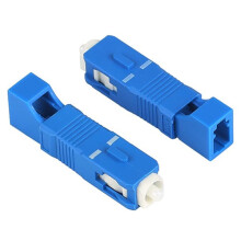 Adaptador de fibra monomodo SC macho a LC hembra azul