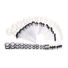 Ear Stretching Kit Acrylic Tapers and Plugs 14G-00G 50