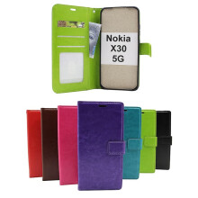 Portefeuille Crazy Horse pour Nokia X30 5G violet