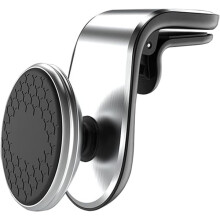 Magnetic Car Phone Holder Air Vent Mount Silver