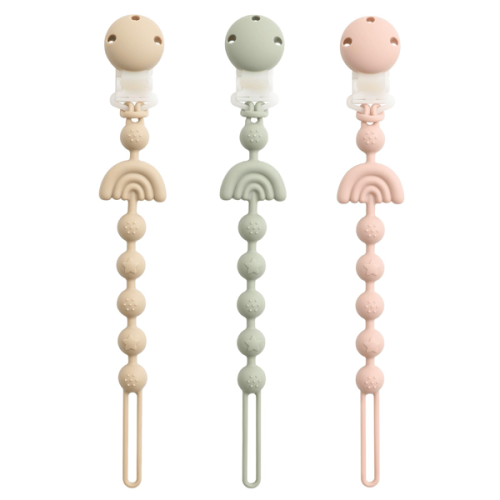 Pacifier Holder Set Neutral Colors 3-Pack