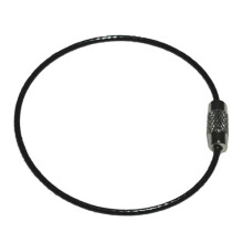 Porte-clés en fil d'acier noir, diamètre 50 mm, épaisseur 1,5 mm