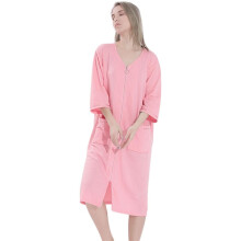 Halat unisex confortabil din French Terry cu fermoar în față, mărime mare
