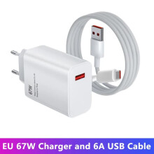 Xiaomi-kompatibel 67W USB-C hurtigladekabel 1,5m EU-plugg