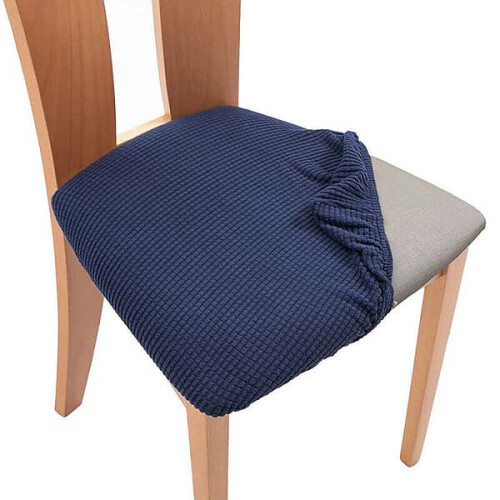 Chair Covers Navy Blue Stretchy Removable 4PCS