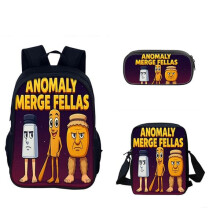 Brainrot Schülerrucksack-Set im italienischen Stil, 3-teilig