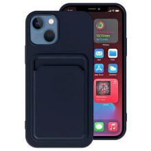 Coque pour iPhone 14 avec emplacement pour carte, bleu foncé