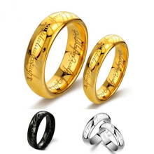 Bague en acier inoxydable noir taille 21