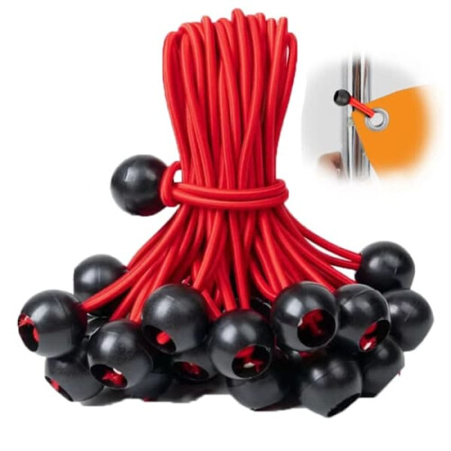 Bungeebollar Svart UV-resistent Elastiskt Snöre 50-pack