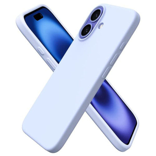 iPhone16Plus støtsikkert silikondeksel lyseblått