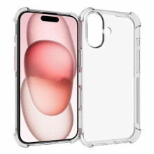 Coque transparente antichoc en TPU pour iPhone 16 Plus
