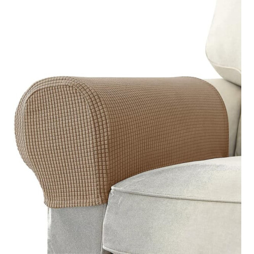 Armchair Armrest Covers Stretch Camel 1 Pair