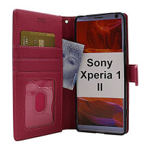 Étui portefeuille avec support pour Sony Xperia 1II Rose fuchsia