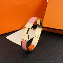 H Bracelet Stainless Steel Rose Gold Pink 18K Clasp