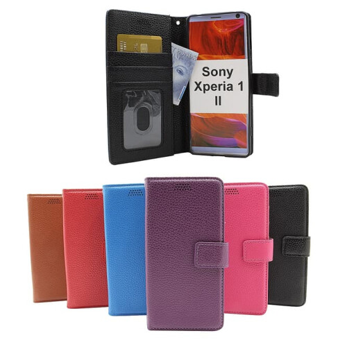 Étui portefeuille noir pour Sony Xperia 1II