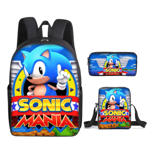 SONIC rygsæksæt til indskolingselever, 3 dele