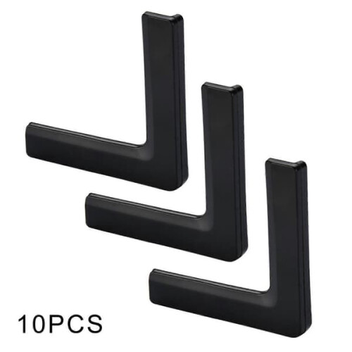 PVC rohový chránič černý, pravoúhlý, 10 ks