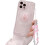 Coque transparente à paillettes roses 3D pour iPhone 11 Pro Max 1