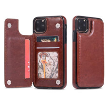 Coque antichoc marron pour iPhone 11 avec emplacement pour carte