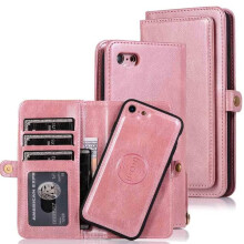 Étui portefeuille double pour iPhone SE 2020 Or rose