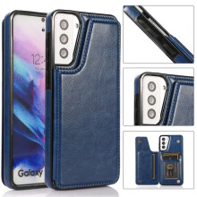 Étui bleu marine pour Samsung Galaxy S21 avec emplacement pour carte.