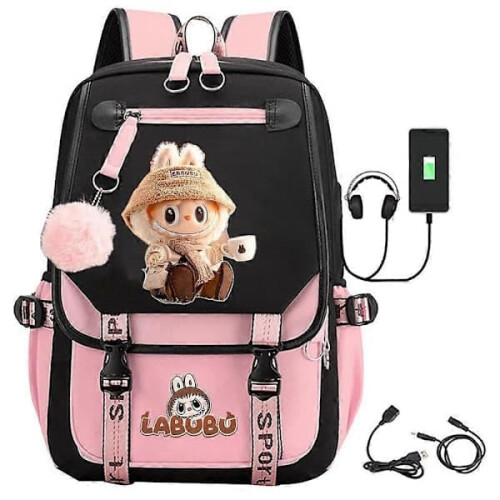 Mochila com carregamento USB Cartoon La.bu.bu 20L