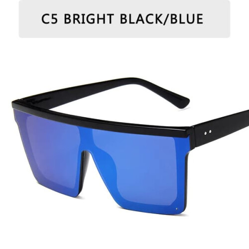 Vintage Oversized Square Sonnenbrille, Unisex, einteilige Gläser