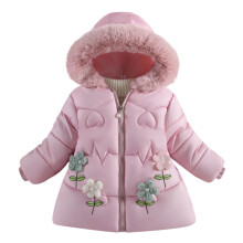 Cappotto invernale imbottito da ragazza, parka in pile con cappuccio