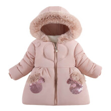 Cappotto invernale imbottito da bambina con cappuccio, 1 pezzo