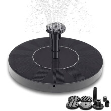 Solar Fountain Water Feature Black 16 cm