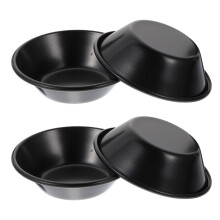 Forma redonda para mini torta de aço carbono preto, 7,6 cm (3 polegadas), pacote com 4 unidades.