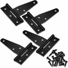Charnières en T noires robustes, 7,6 cm (3 pouces), métal, lot de 4