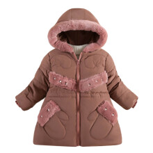 Cappotto invernale imbottito da bambina con cappuccio, 1 pezzo
