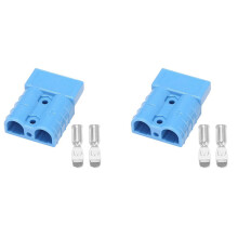 2x pro zástrčku Anderson 50A600V6-12AWG AC/DC pro 6AWG pokovené pevné svorky, modré