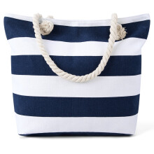 Borsa da spiaggia in tela a righe da donna, 1 pezzo