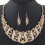 Conjunto feminino de colar e brincos com pingente espiral de strass 1