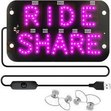Sinalizador de LED para para-brisa com suporte de ventosa 7,5 x 4,5