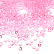 Confete de plástico transparente rosa, 3 mm, 2000 unidades