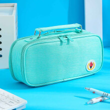 Estojo para Lápis ZKCCNUK Portátil de Grande Capacidade, Bolsa para Canetas, Estojo de Papelaria em Tecido Oxford Multicamadas com Zíper Duplo,