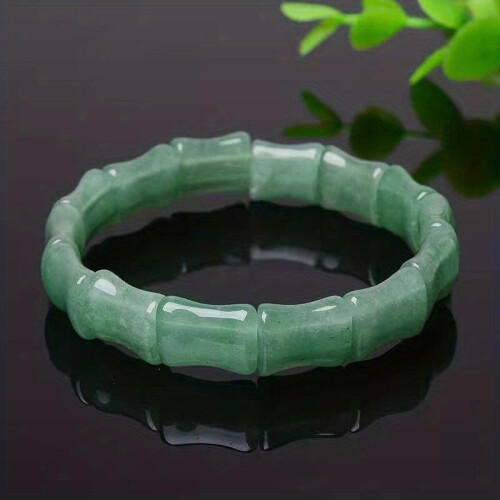 Bráisléad Bambú Jade Nádúrtha Emerald Unisex1Píosa