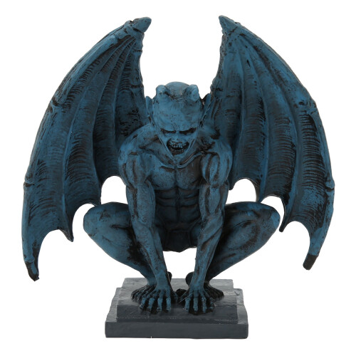 Blå harpiks gargoyle statue haveornament gotisk stil