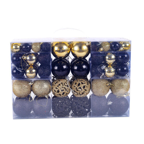 Palline di Natale decorative nere e oro, 100 pezzi