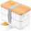 Δοχείο φαγητού Bento για ενήλικες, λευκό, 47oz, στεγανό, στοιβαζόμενο 1