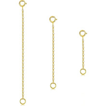 Extensor de collar de plata de ley chapado en oro de 14k (cadena 3)