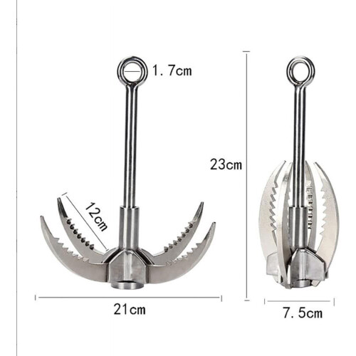GoXteam Grappling Hook Stainless Steel 4-Claw Folding 1