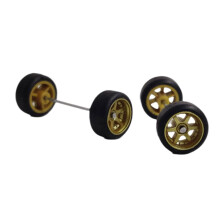 QHUDLV Hliníkové auto Model1: 64 Šestidrápové zlaté gumové disky