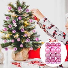 Feimajia Mini Christmas Ornaments 3CM 24PCS Pink