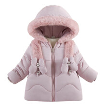 Cappotto invernale imbottito da ragazza, parka in pile con cappuccio