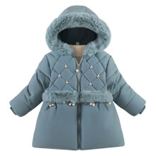 Cappotto invernale imbottito da ragazza, parka in pile con cappuccio