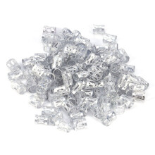 100 Stück Haarspangen aus Aluminium, Haarflechtperlen, Dreadlocks-Haarschmuck-Accessoires (Silber)